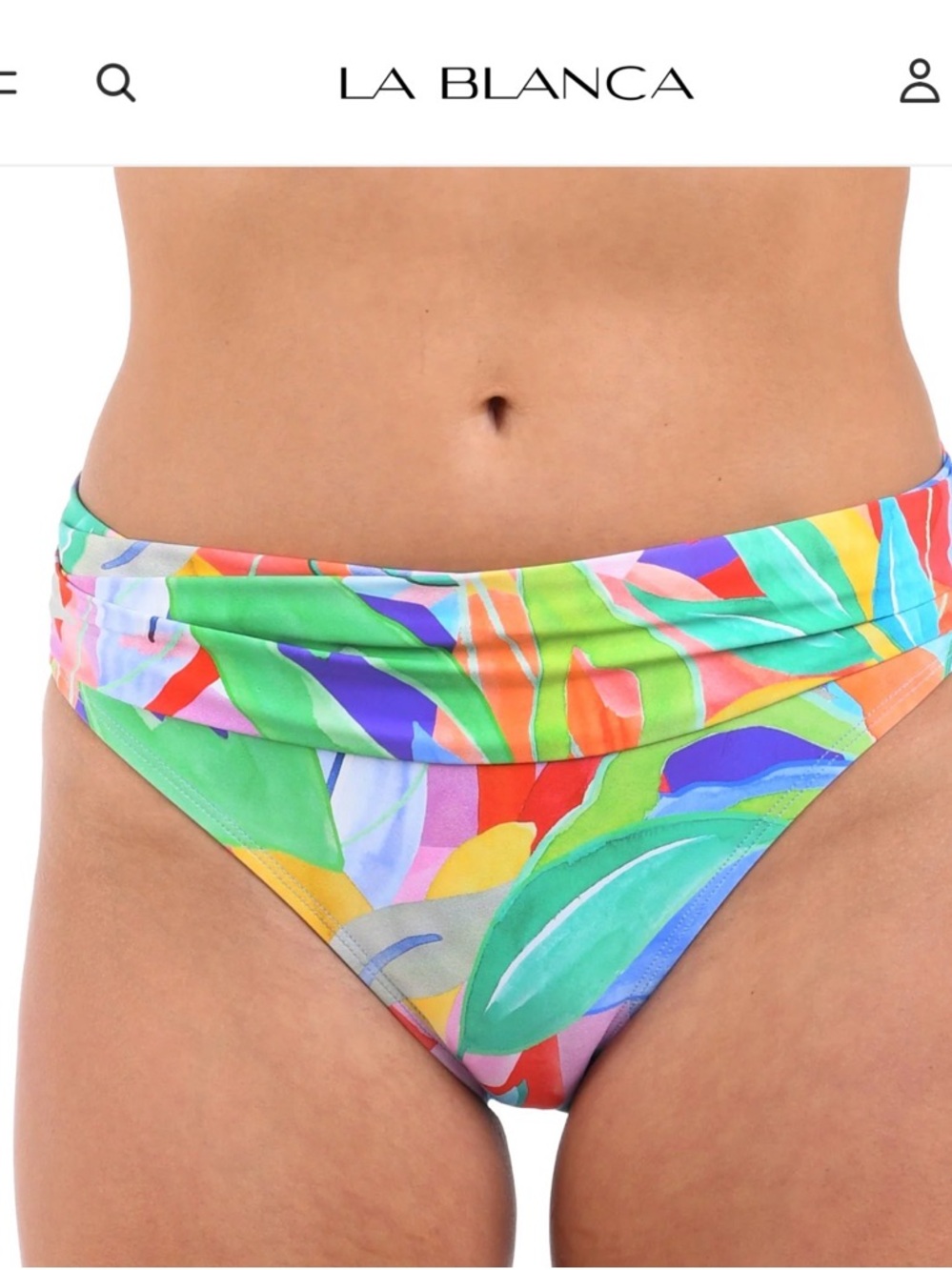 La Blanca Tropical Multi-Color Fold-Over Bikini Bottom